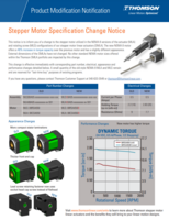 THOMSON STEPPER MOTORS USER GUIDE STEPPER MOTOR SPECIFICATION CHANGE NOTICE